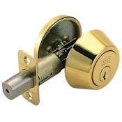 Design House Single Cylinder Deadbolt Reversible for Left or Right Hand Doors Polished Brass