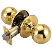 Design House Ball Series Passage Fits Doors 1-3/8" to 1-3/4" Thick Polished Brass