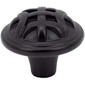 DesignPerfect Classic 1-1/4" Celtic Basketweave Mushroom Cabinet Knob / Drawer Knob Black