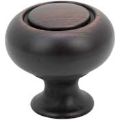 DesignPerfect Classic 1-1/4" Round Button Cabinet Knob / Drawer Knob Brushed Oil Rubbed Bronze