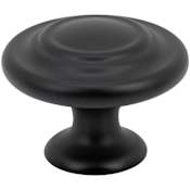 DesignPerfect Standard 1-5/16" Ring Mushroom Cabinet Knob / Drawer Knob Black