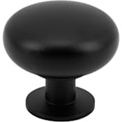 DesignPerfect Simplicity 1-3/16" Diameter Traditional Mushroom Round Cabinet Knob / Drawer Knob Black