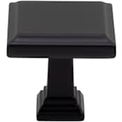 DesignPerfect Classic 1-3/16" Square Cabinet Knob / Drawer Knob Black
