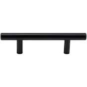 DesignPerfect Minimalist Classic 3" (76 mm) Center to Center Round Bar Cabinet Handle / Drawer Bar Pull Black