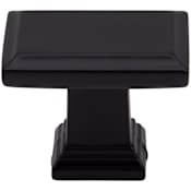 DesignPerfect Sleek Urban Pack of (10) 1-1/2 Inch Rectangular Square Angle Cabinet Knobs / Drawer Knobs Black