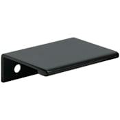 DesignPerfect Contemporary Modern Pack of (25) 1-1/4 Inch Center to Center Finger Tab Lip Cabinet Pulls / Drawer Lip Pulls Black