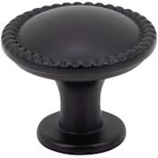 DesignPerfect Traditional Pack of (25) 1-1/4" Round Mushroom Beaded Edge Cabinet Knobs / Drawer Knobs Black