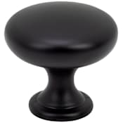 DesignPerfect Classic Pack of (25) - 1-3/16" Round Smooth Face Mushroom Cabinet Knobs / Drawer Knobs Black