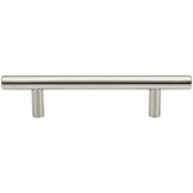 DesignPerfect Pack of (25) 3-3/4" Center to Center Sleek Round Cabinet Bar Handles / Drawer Bar Pulls Stainless Steel