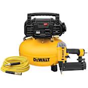 Dewalt 0.9 HP 6 Gal 165 Max PSI Single Stage Portable Electric (120 Volt -Phase) Air Compressor and Precision Point Brad Nailer Combo Kit N/A