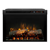 Dimplex Multi-Fire XHD 5118 BTU 26 Inch Wide Insert Vent Free Electric Fireplace with Multi-Function Remote Control and Realog Firebox Black