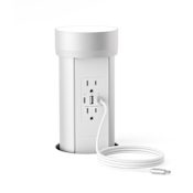 Docking Drawer 15 amp Docking Drawer Flush Pop-Up Outlet, (2) 15W USB-C, (1) USB-A & (2) AC Silver
