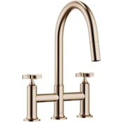 Dornbracht Vaia 1.5 GPM Bridge Pull Down Kitchen Faucet with Swivel Spout and Descaling System Brushed Champagne (22kt Gold)