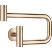 Dornbracht Tara Ultra 1.5 GPM Wall Mounted Single Hole Pot Filler with Swivel Spout and Ceramic Disc Cartridge Brushed Champagne (22kt Gold)