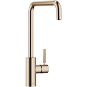 Dornbracht Meta Square 1.5 GPM Single Hole Kitchen Faucet with Swivel Spout and Cartridge Brushed Champagne (22kt Gold)