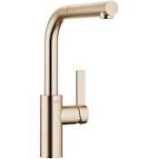 Dornbracht Elio 1.5 GPM Single Hole Pull Out Kitchen Faucet with Swivel Spout and Cartridge Brushed Champagne (22kt Gold)
