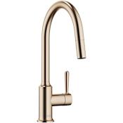 Dornbracht Vaia 1.5 GPM Single Hole Pull Down Kitchen Faucet with Swivel Spout and Cartridge Brushed Champagne (22kt Gold)