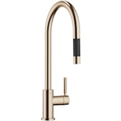 Dornbracht Tara 1.5 GPM Single Hole Pull Down Kitchen Faucet with Swivel Spout and Cartridge Brushed Champagne (22kt Gold)