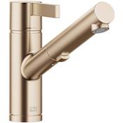 Dornbracht Eno 1.5 GPM Single Hole Pull Out Kitchen Faucet with Swivel Spout and Cartridge Brushed Champagne (22kt Gold)