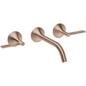 Dornbracht VAIA 1.2 GPM Wall Mounted Vessel Widespread Bathroom Faucet- Less Drain Brushed Bronze
