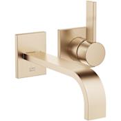 Dornbracht MEM 1.2 GPM Wall Mounted Vessel Widespread Bathroom Faucet- Less Drain Brushed Champagne (22kt Gold)