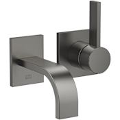 Dornbracht MEM 1.2 GPM Wall Mounted Vessel Widespread Bathroom Faucet with Single Lever Handle Brushed Dark Platinum
