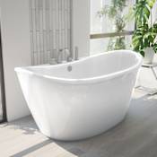 DreamLine Caspian 60" Free Standing Acrylic Soaking Tub with Center Drain White