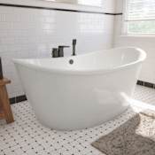 DreamLine Caspian 66" Freestanding Acrylic Soaking Tub with Center Drain White