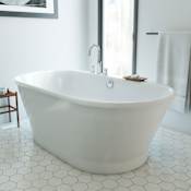 DreamLine Caribbean 66" Freestanding Acrylic Soaking Tub with Center Drain White
