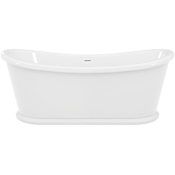 DreamLine Duet 69" Free Standing Acrylic Soaking Tub with Center Drain and Overflow White