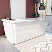 DreamLine Levantine 60" Free Standing Acrylic Soaking Tub with Right Drain White