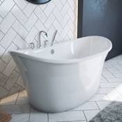 DreamLine Montego 60" Free Standing Acrylic Soaking Tub with Center Drain White