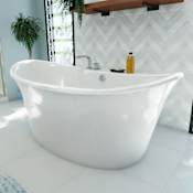 DreamLine Montego 66" Freestanding Acrylic Soaking Tub with Center Drain White