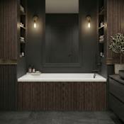 DreamLine Prism 60" Drop In Acrylic Soaking Tub with Rear Drain White