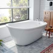 DreamLine Seneca 60" Free Standing Acrylic Soaking Tub with Left Drain White