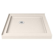 DreamLine SlimLine 36" x 36" Shower Base with 2 Thresholds and Corner Drain Biscuit