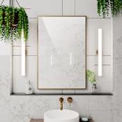 DreamLine Prospero 24"W x 36"H Rectangular Flat Framed Wall Mounted Bathroom Mirror Brushed Brass