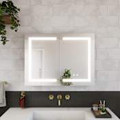 DreamLine Brilliance 32" x 24" Lighted Frameless Double Door Medicine Cabinet Glass