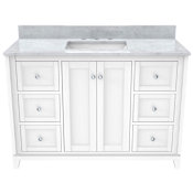 DreamLine Formosa 48" Free Standing Single Basin Vanity Set with Cabinet and Marble Vanity Top White