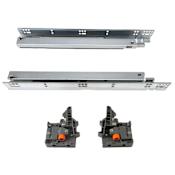 DTC SS20 Series 12 Inch Full Extension Concealed Drawer System with 85 Pound Weight Capacity and Soft Close - Pair Nickel