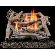 Duluth Forge 30,000 BTU Vent Free Liquid Propane, Natural Gas Log Set Fireplace with Ventless Dual Fuel Technology and Drift Wood Logs N/A