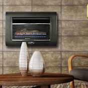 Duluth Forge 26,000 BTU Vent Free Dual Fuel Wall Mounted Fireplace with T-Stat Control Black