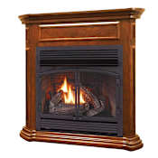 Duluth Forge 32,000 BTU Vent Free Dual Fuel Mantel Fireplace with Remote Control Apple Spice