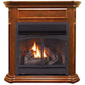 Duluth Forge 32,000 BTU Vent Free Dual Fuel Mantel Fireplace with T-Stat Control Apple Spice