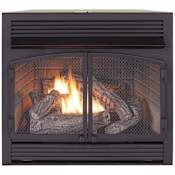 Duluth Forge 32,000 BTU Vent Free Dual Fuel Fireplace Insert with T-Stat Control Black