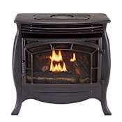 Duluth Forge 26,000 BTU Vent Free Dual Fuel Free Standing Stove Matte Black