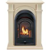 Duluth Forge 28 Inch Wide 10,000 BTU Vent Free Liquid Propane, Natural Gas Mantel Fireplace with Ventless Dual Fuel Technology and Piezo Ignition Antique White