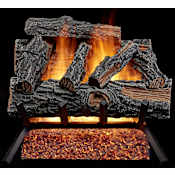 Duluth Forge 45,000 BTU Natural Gas Log Set Fireplace with Piezo Ignition and 7 Mountain Oak Logs N/A