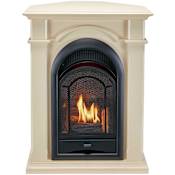 Duluth Forge 28 Inch Wide 15,000 BTU Vent Free Liquid Propane, Natural Gas Mantel Fireplace with Ventless Dual Fuel Technology and Piezo Ignition Antique White