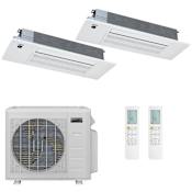 Durastar 28K BTU Cooling / 23K BTU Heating 21 SEER2 Two Zone Ceiling Cassette Mini Split System with (2) 18K BTU Indoor Units N/A